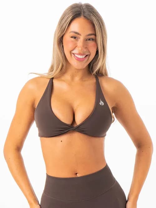NKD Twist Sports Bra - Espresso — image 1 of 1