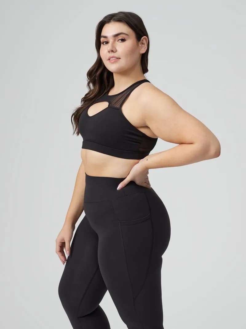 Nubre Notch Sports Bra - Onyx Black