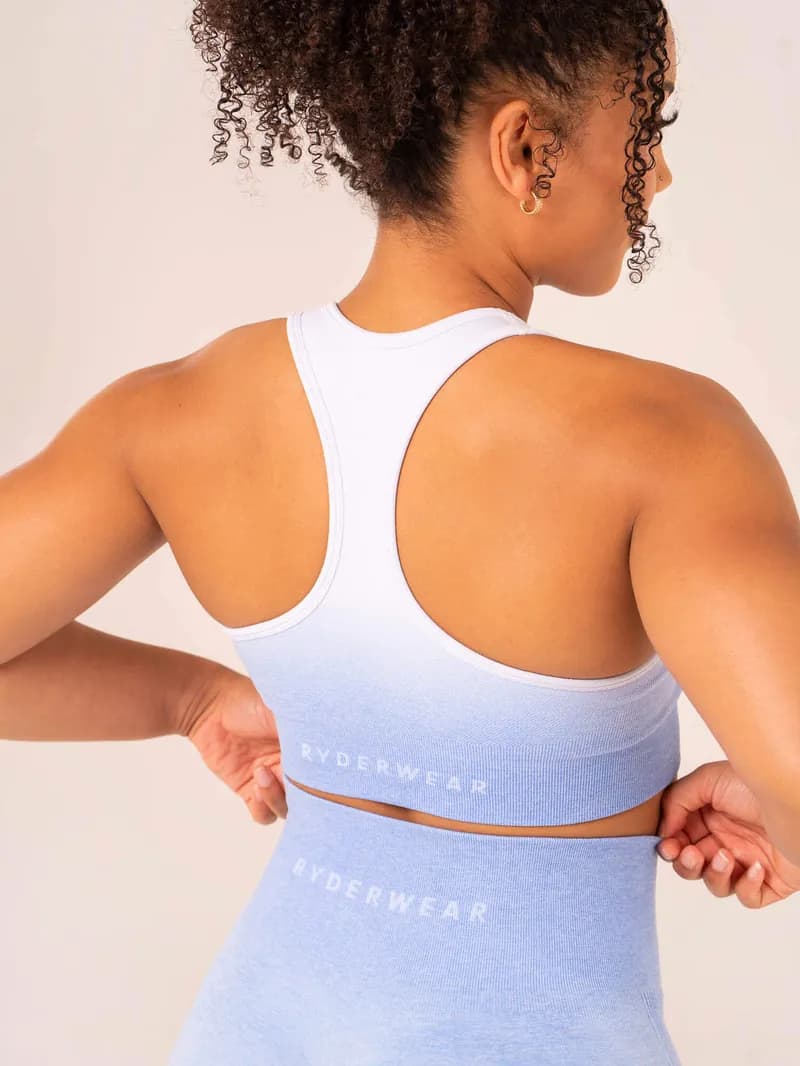 Ombre Seamless Sports Bra - Cornflower Blue Ombre — image 1 of 1