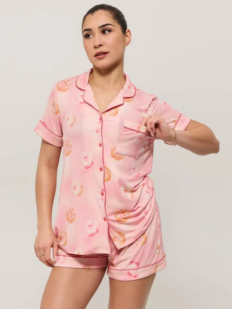 Pajama Shorts Set - Donut Print — image 1 of 1