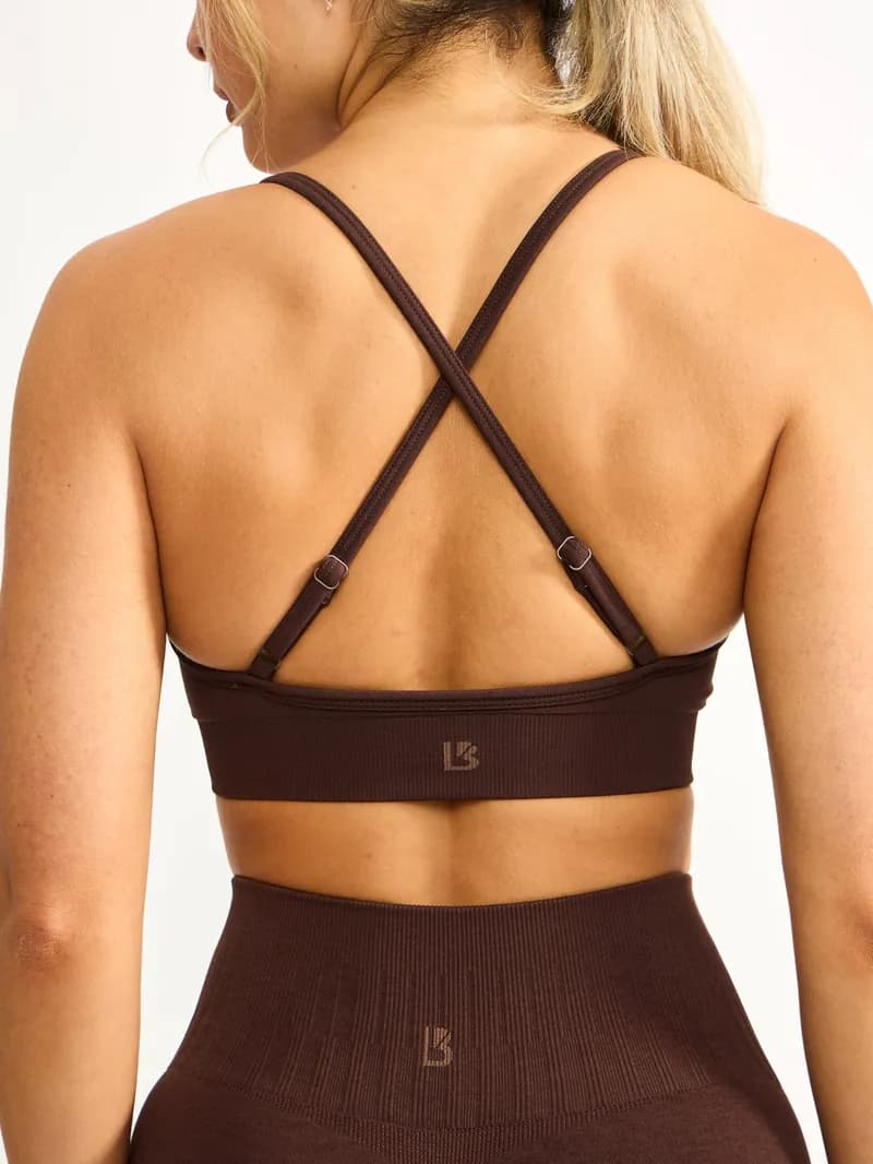 Plunge Seamless Sports Bra - Truffle — image 1 of 1