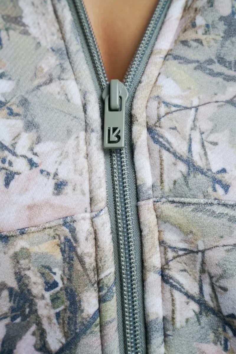Plush Fleece Zip Hoodie - Snow Camo