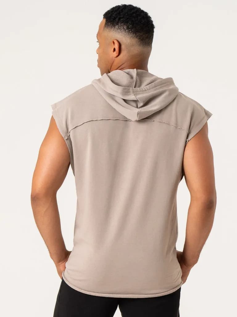 Pursuit Fleece Sleeveless Hoodie - Taupe — image 1 of 1