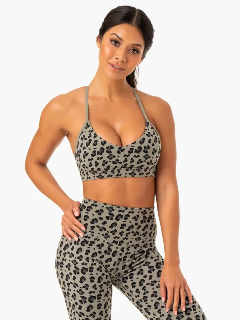 Rotation Sports Bra - Khaki Leopard — image 1 of 1