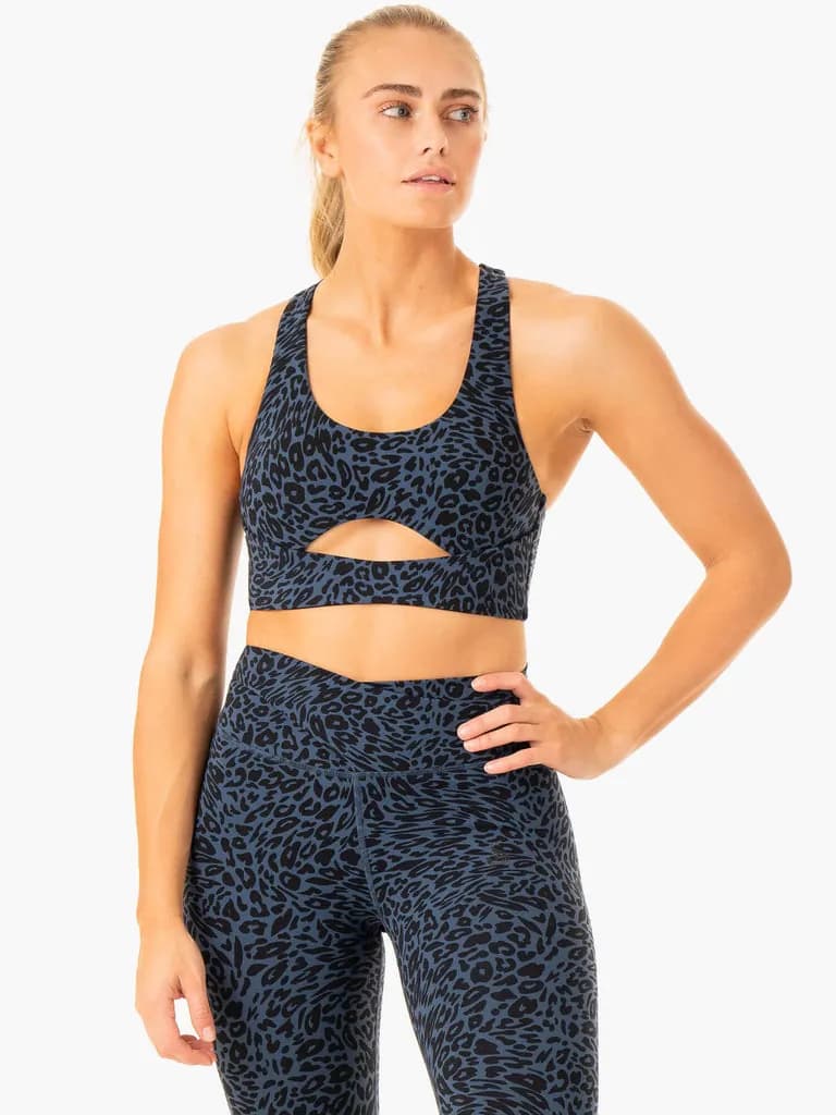 Rotation Sports Bra - Navy Leopard — image 1 of 1