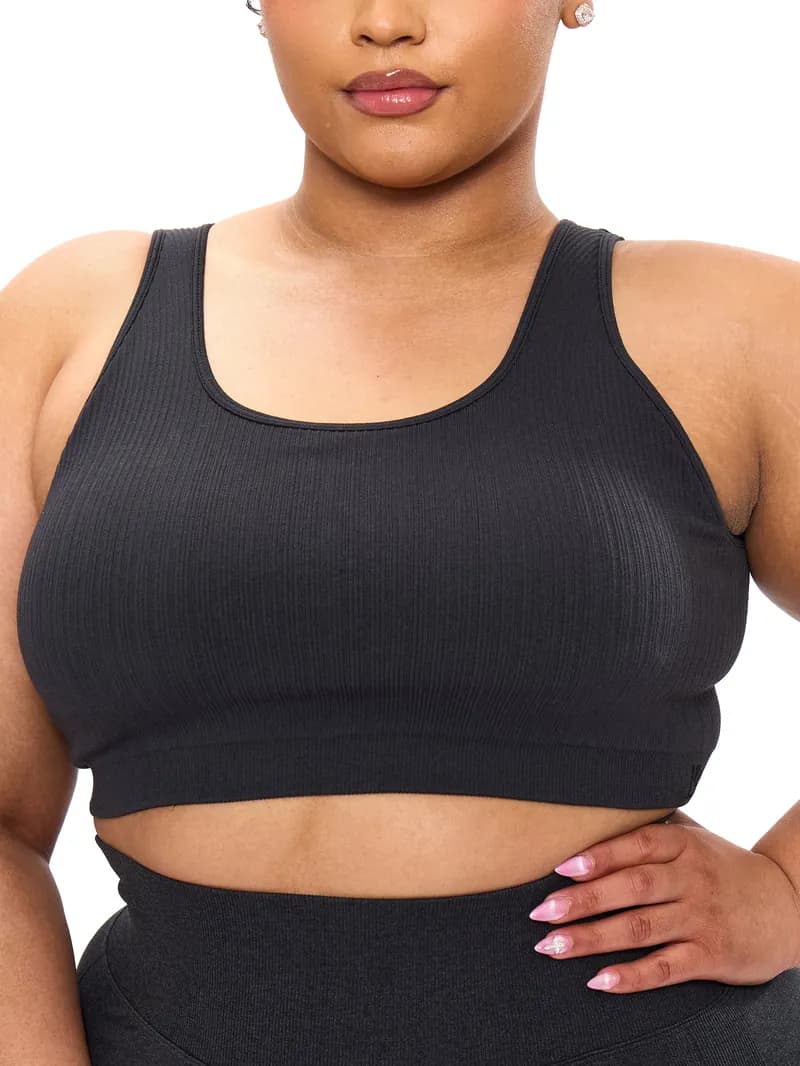 Scoop Seamless Sports Bra - Charcoal — image 1 of 1