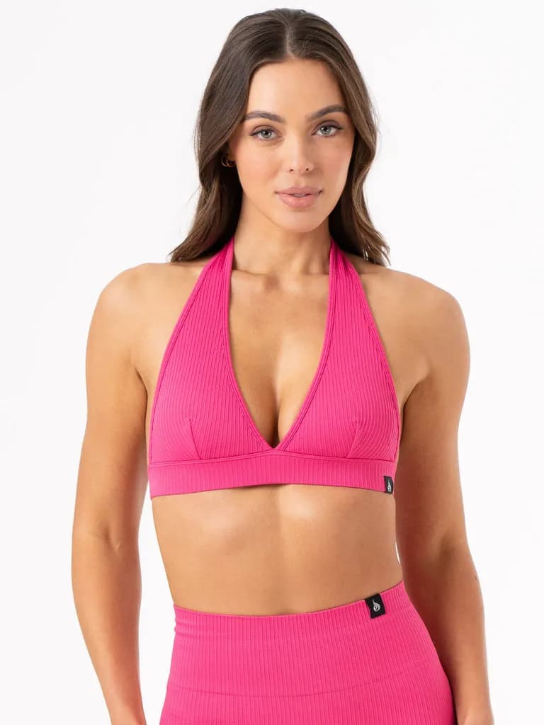 Sculpt Seamless Halter Bra - Hot Pink — image 1 of 1