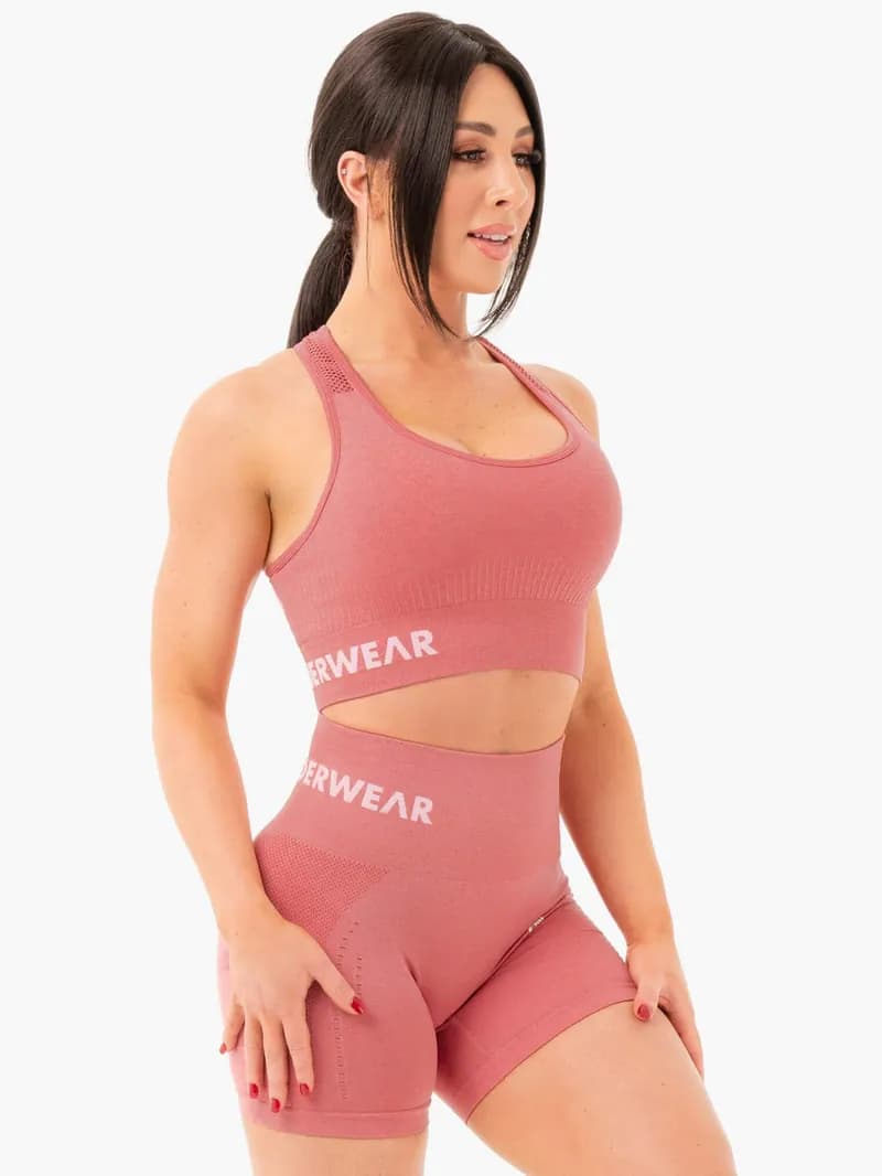 Seamless Staples Sports Bra - Rose Pink Marl — image 1 of 1