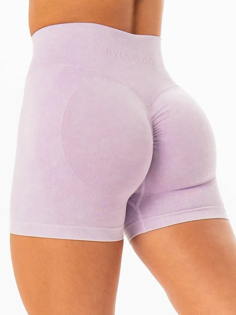 Stonewash Scrunch Seamless Shorts - Lilac Stonewash — image 1 of 1