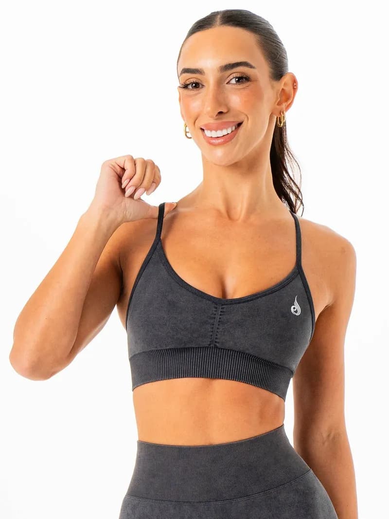 Stonewash Seamless Sports Bra - Charcoal Stonewash — image 1 of 1