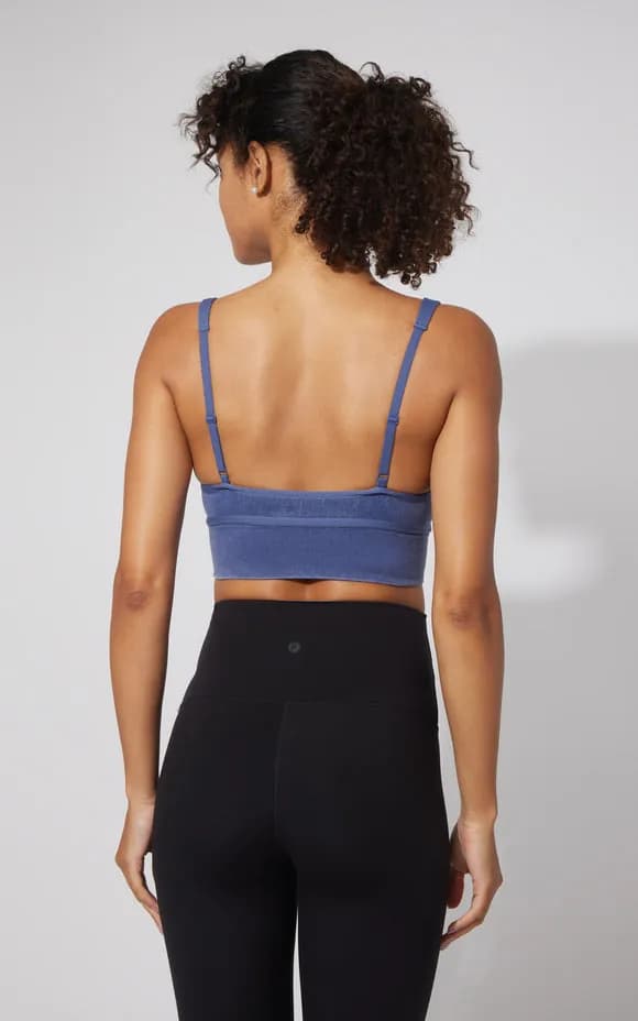 Stonewash Seamless Sports Bra - Denim Blue Stonewash — image 1 of 1
