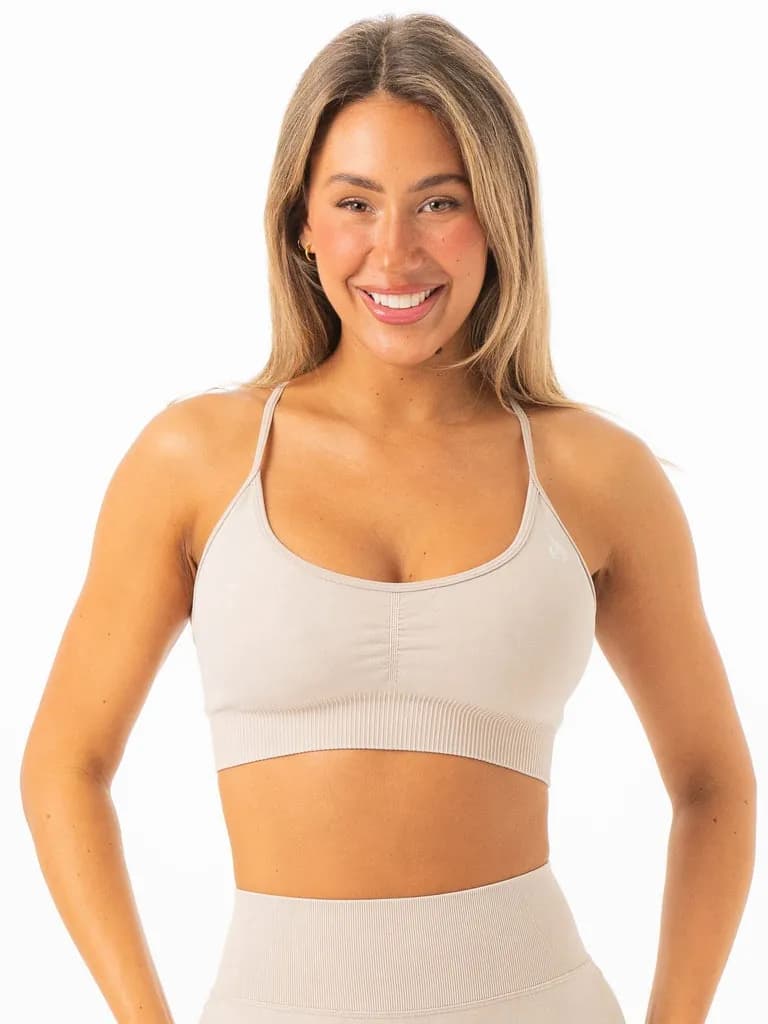 Stonewash Seamless Sports Bra - Latte Stonewash — image 1 of 1