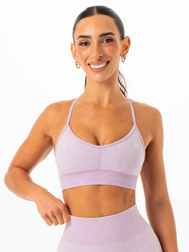 Stonewash Seamless Sports Bra - Lilac Stonewash — image 1 of 1