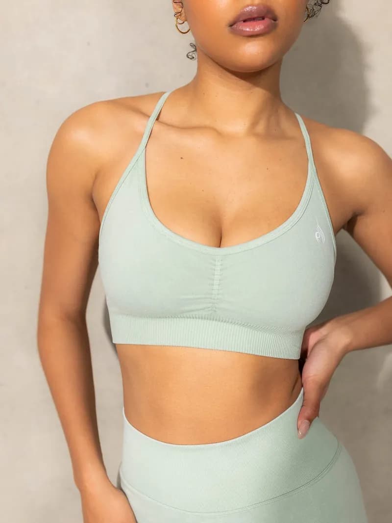 Stonewash Seamless Sports Bra - Mint Stonewash — image 1 of 1