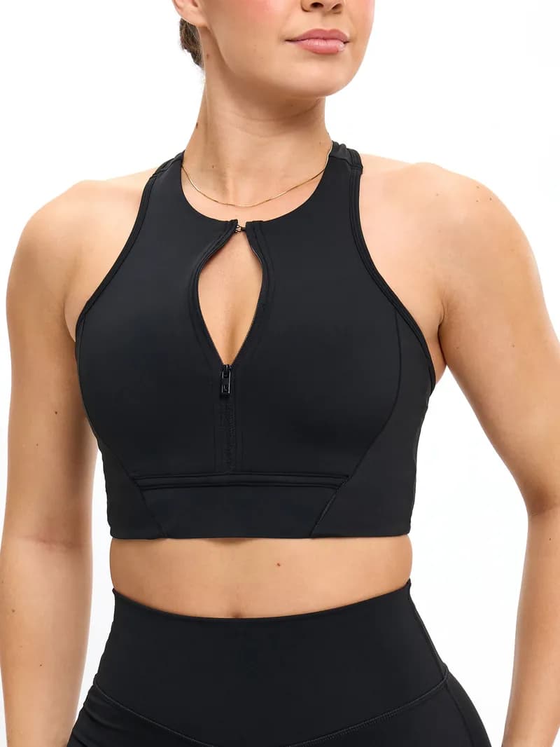 Wicked Zip Sports Bra - Onyx Black — image 1 of 1