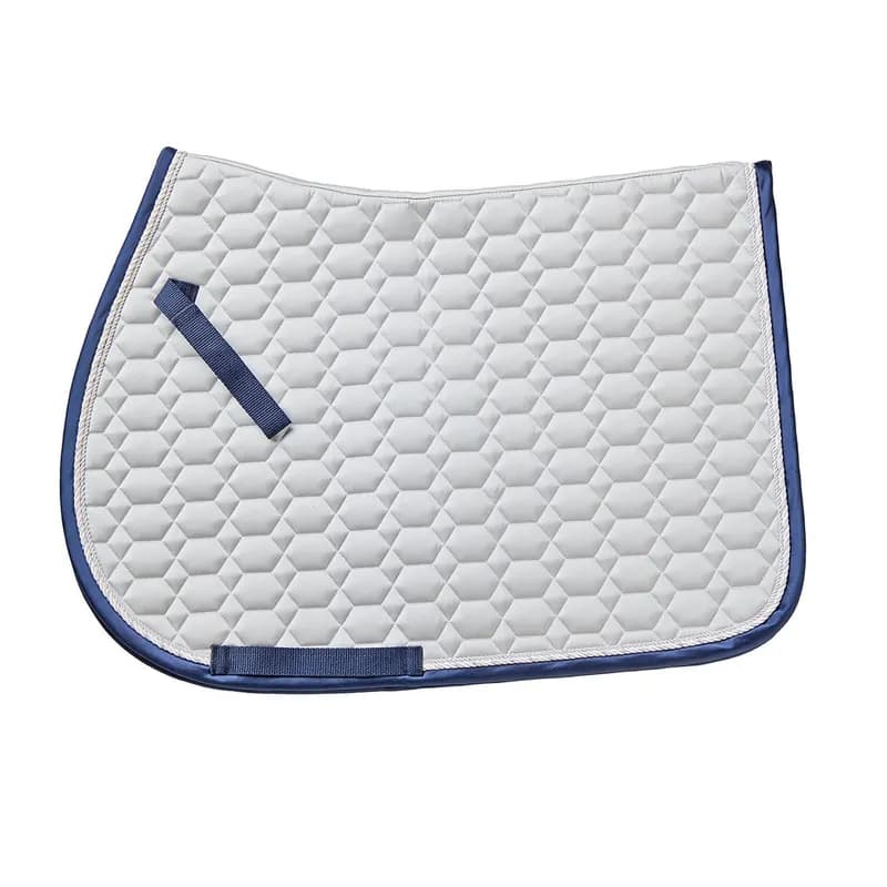 Elegance Satin All-Purpose Saddle Pad - Lt Grey/Navy — image 1 of 1