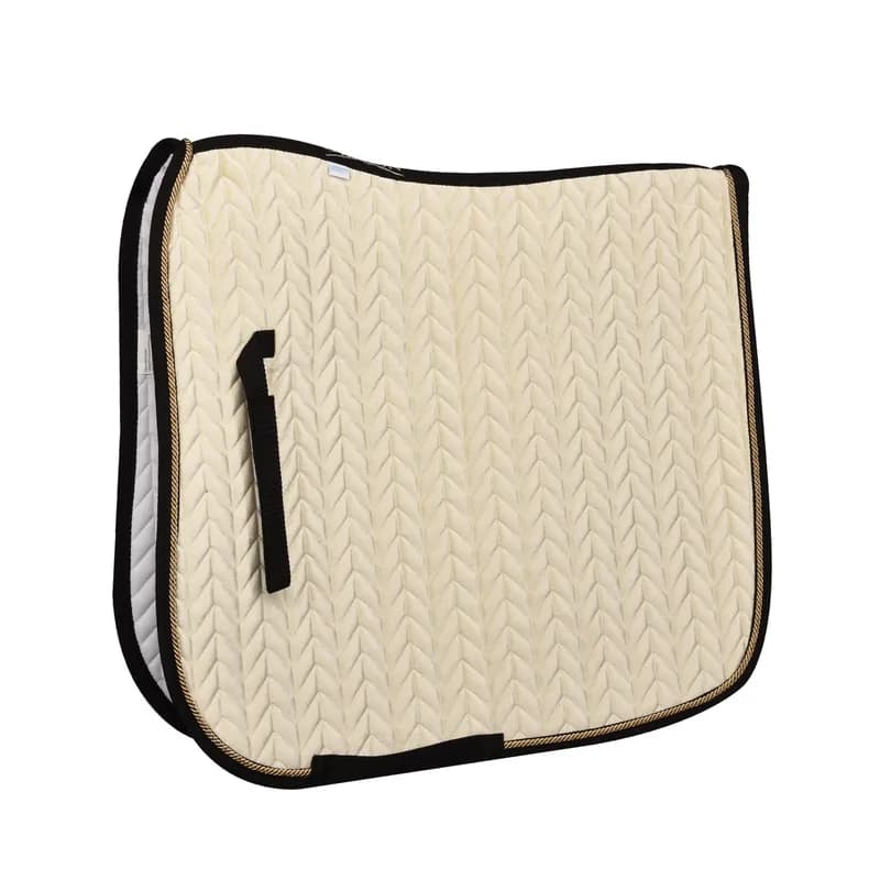 Elegance Velvet Dressage Saddle Pad - Ecru/Beige/Black — image 1 of 1