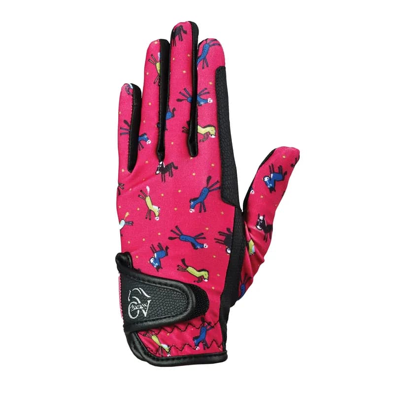 Kids' PerformerZ Riding Gloves - Pink Pony Print — image 1 of 1