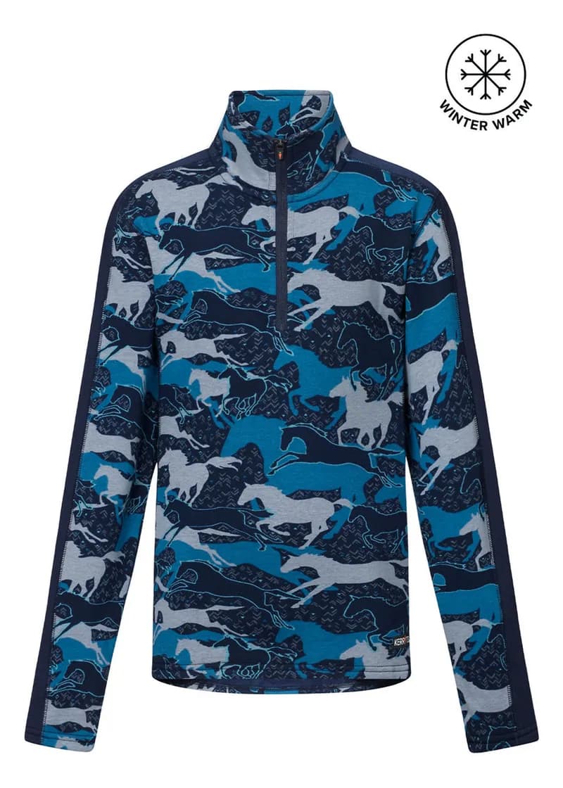 Kids Plush Printed Fleece Half Zip Top — image 1 of 1