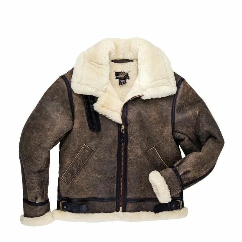 B-3 Hooded Sheepskin Bomber Jacket Z203615 — image 1 of 1