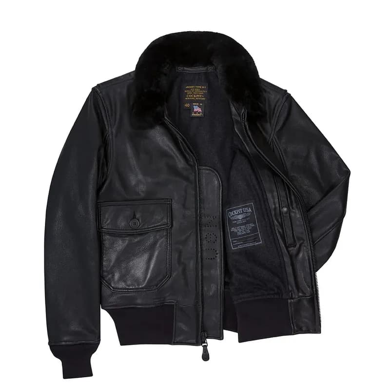 Black Leather G-1 Military Spec Jacket Z21E013 — image 1 of 1
