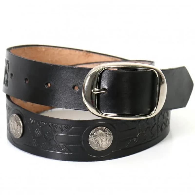 Buffalo Nickel Black Leather Belt — image 1 of 1