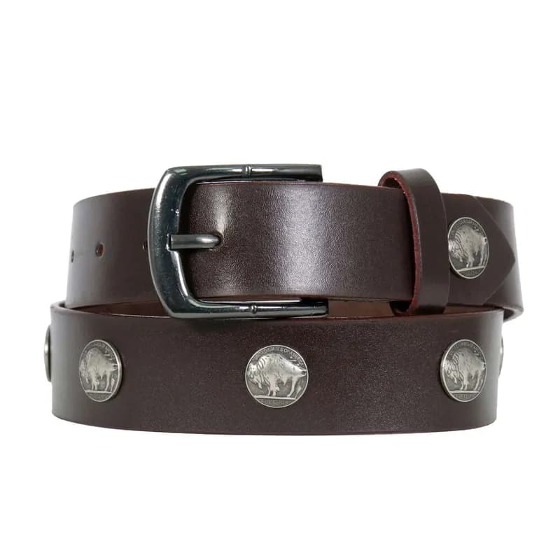 Buffalo Nickel Brown Leather Belt — image 1 of 1