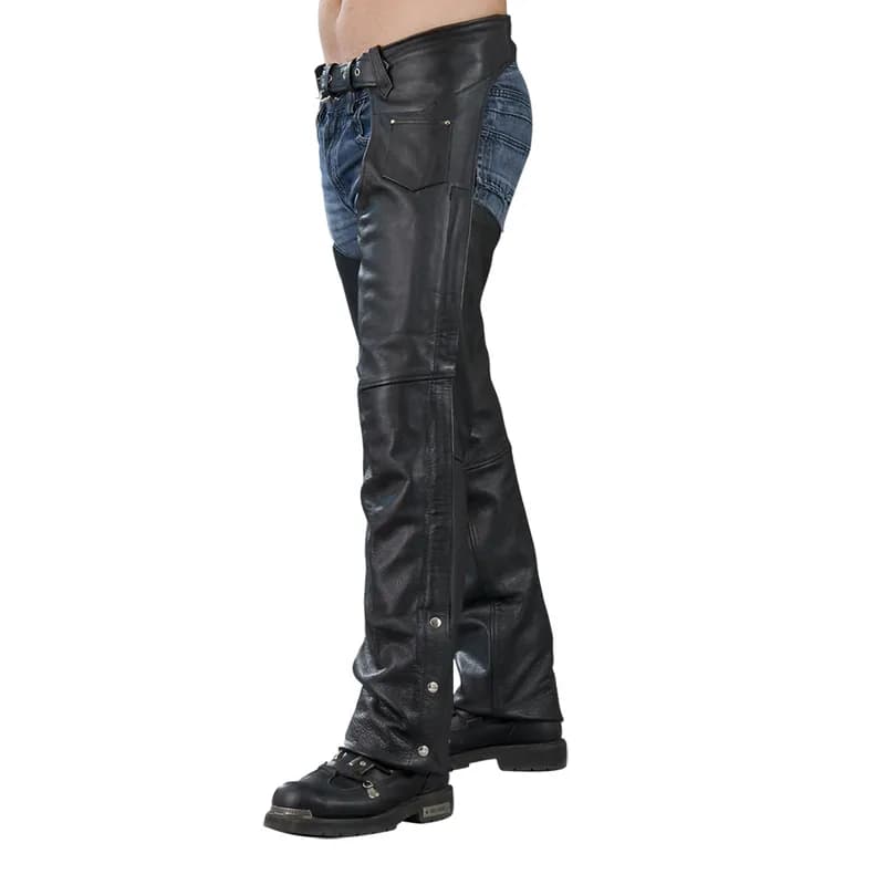 Genuine Leather XS1115 Men’s Classic Black Leather Chaps — image 1 of 1