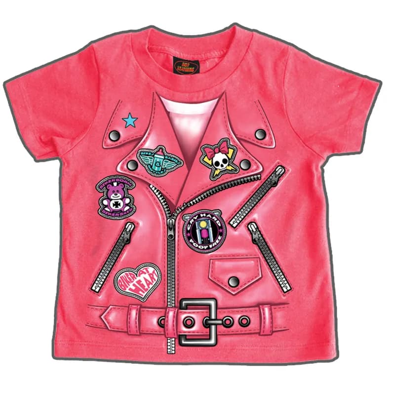 Girls Leather Jacket Toddler T-Shirt — image 1 of 1