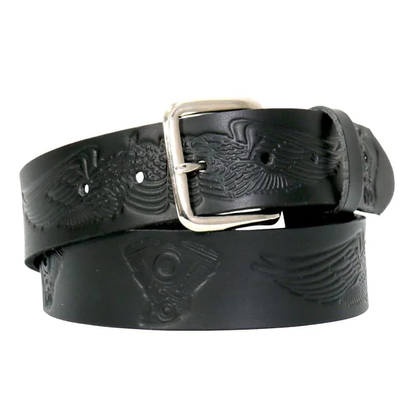 Hot Leathers BLA1126 Wings and Motors Embossed Leather Belt — image 1 of 1