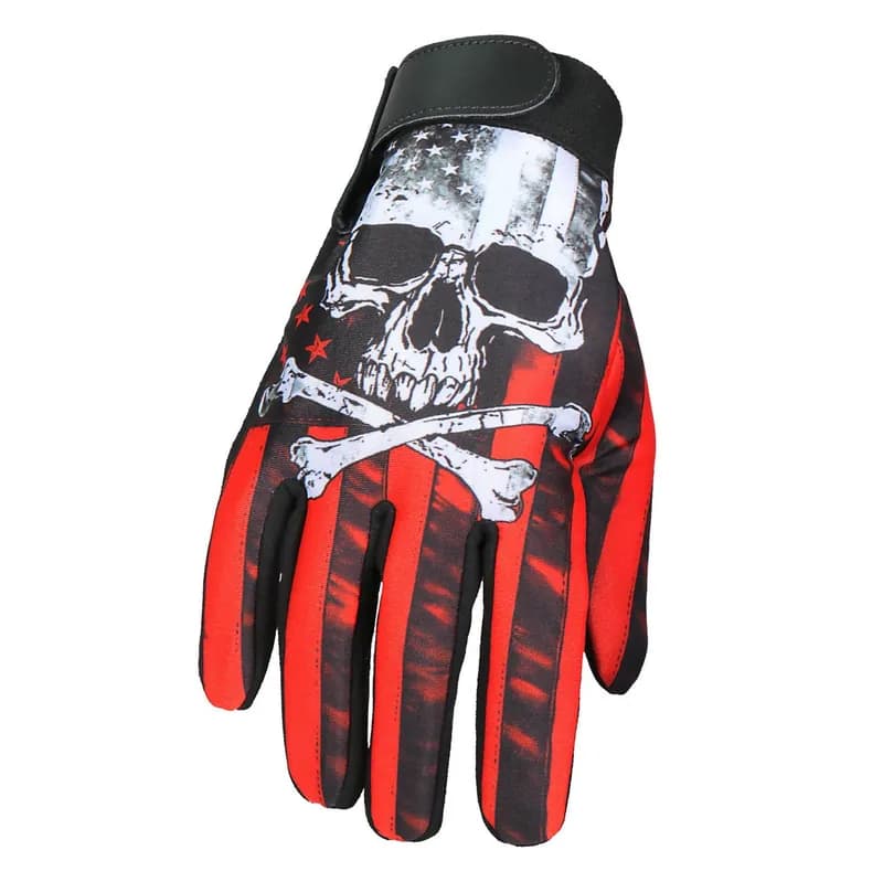 Hot Leathers GVM3003 Flag Skull Mechanics Glove — image 1 of 1