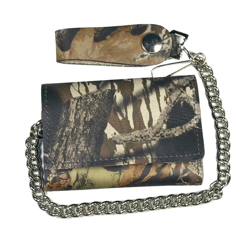 Hot Leathers Tri-Fold Wallet Camo with Chain WLC3003 — image 1 of 1