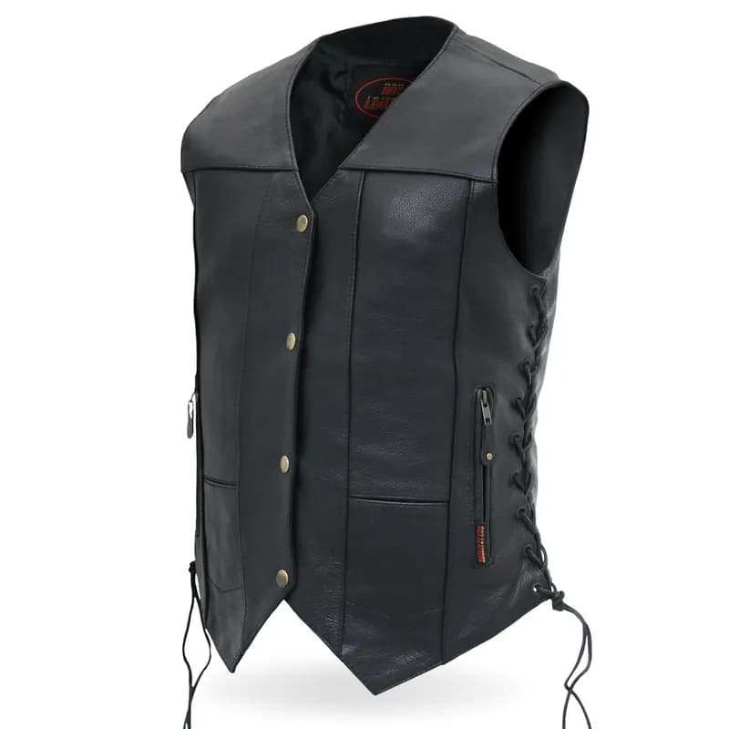 Hot Leathers VSL1008 Ladies Black 'Ten Pocket' Leather Vest — image 1 of 1