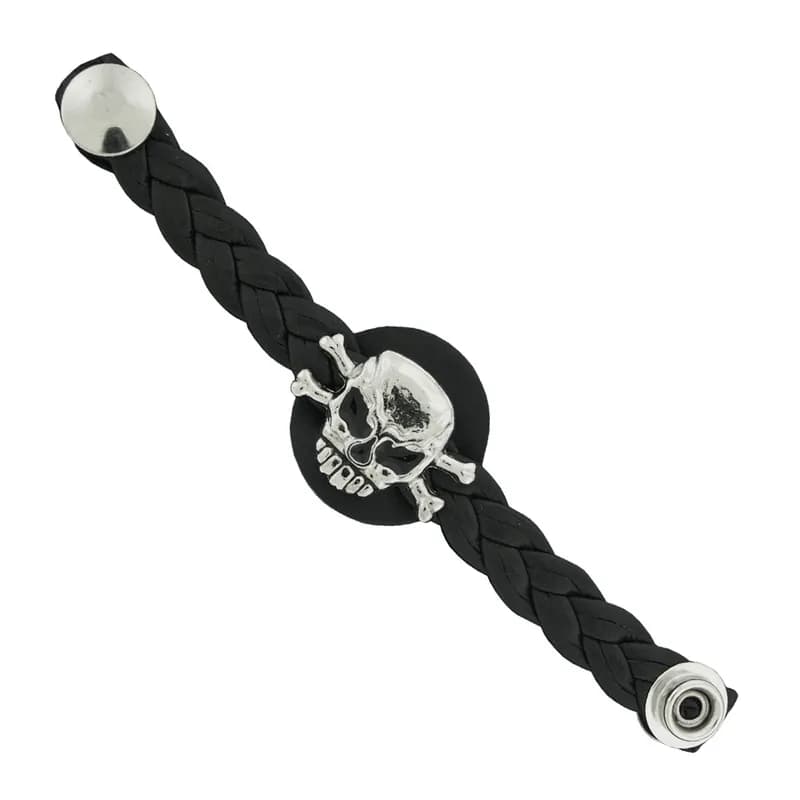 Hot Leathers VXL1005 Skull and Bones Braided Motorcycle Biker Vest Extender - 4 Inch — image 1 of 1