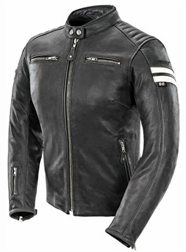 Joe Rocket Classic 92 Womens Black and White Leather Jacket — image 1 of 1