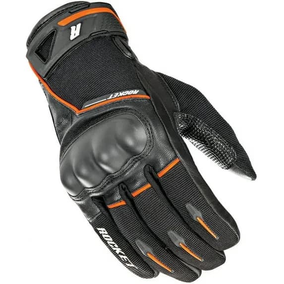 Joe Rocket Super Moto Men's Black and Orange Leather Gloves — image 1 of 1