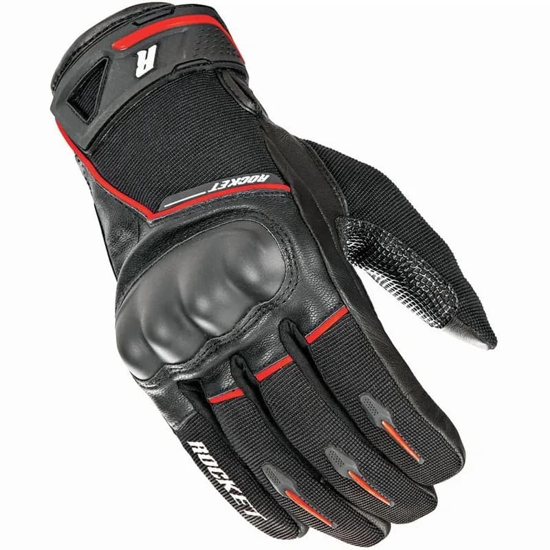 Joe Rocket Super Moto Men's Black and Red Leather Gloves — image 1 of 1
