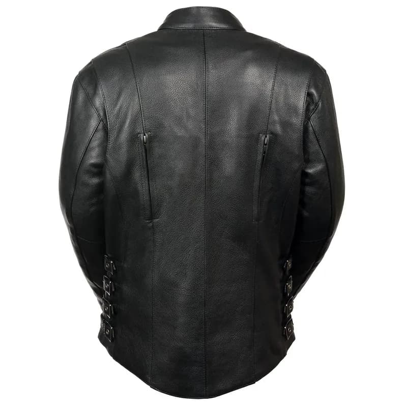 Ladies Racer Black Leather Motorcycle Jacket — image 1 of 1