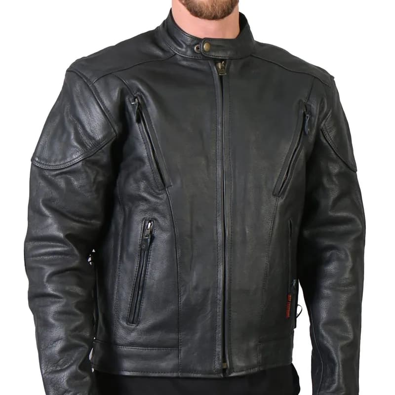 Men's Premium Leather Vented Motorcycle Biker Jacket — image 1 of 1