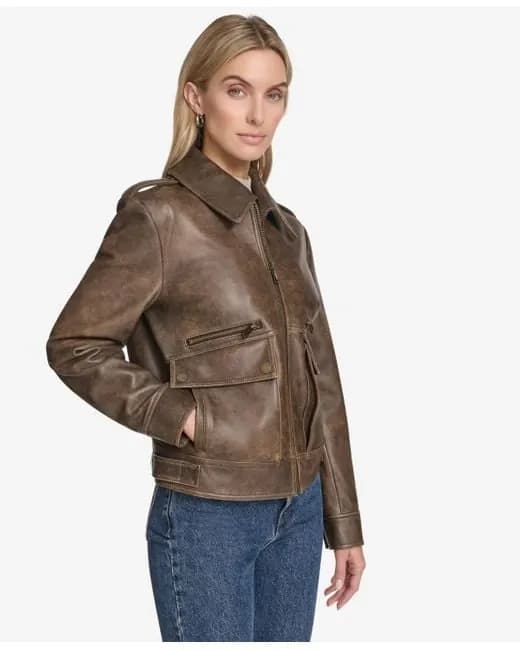 Addis Leather Aviator Jacket — image 1 of 1