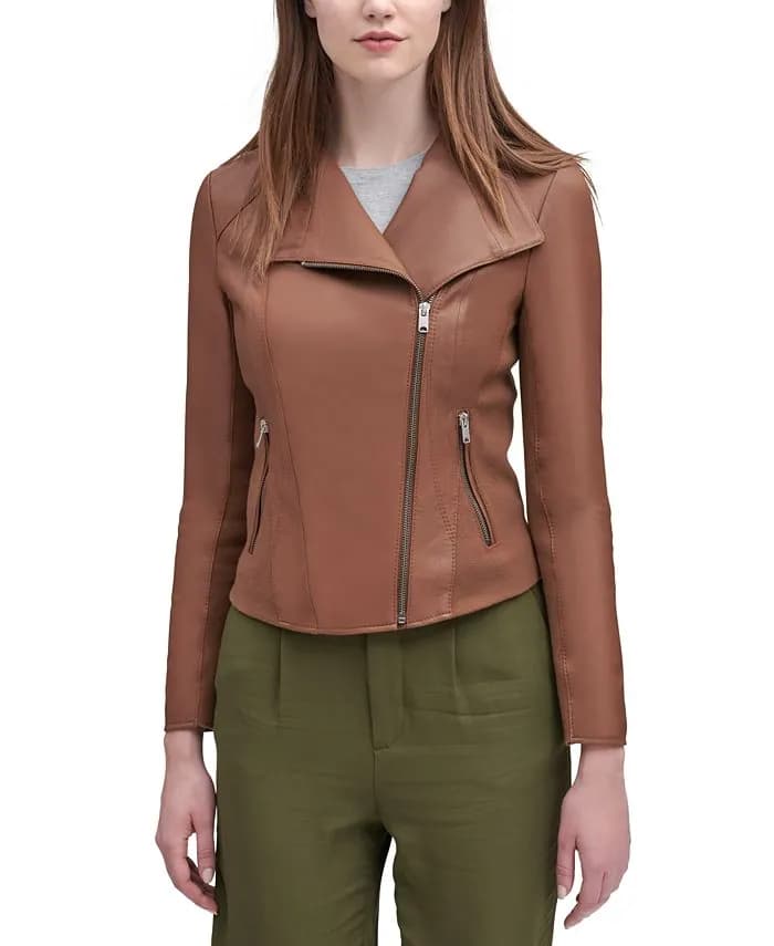 Felix Asymmetrical Leather Moto Jacket — image 1 of 1