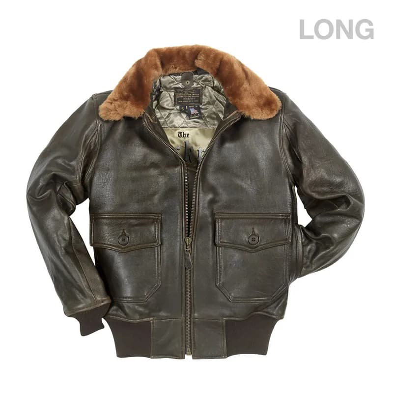 U.S. Navy Lambskin G-1 Flight Jacket (Long) Z201035ML in Brown — image 1 of 1