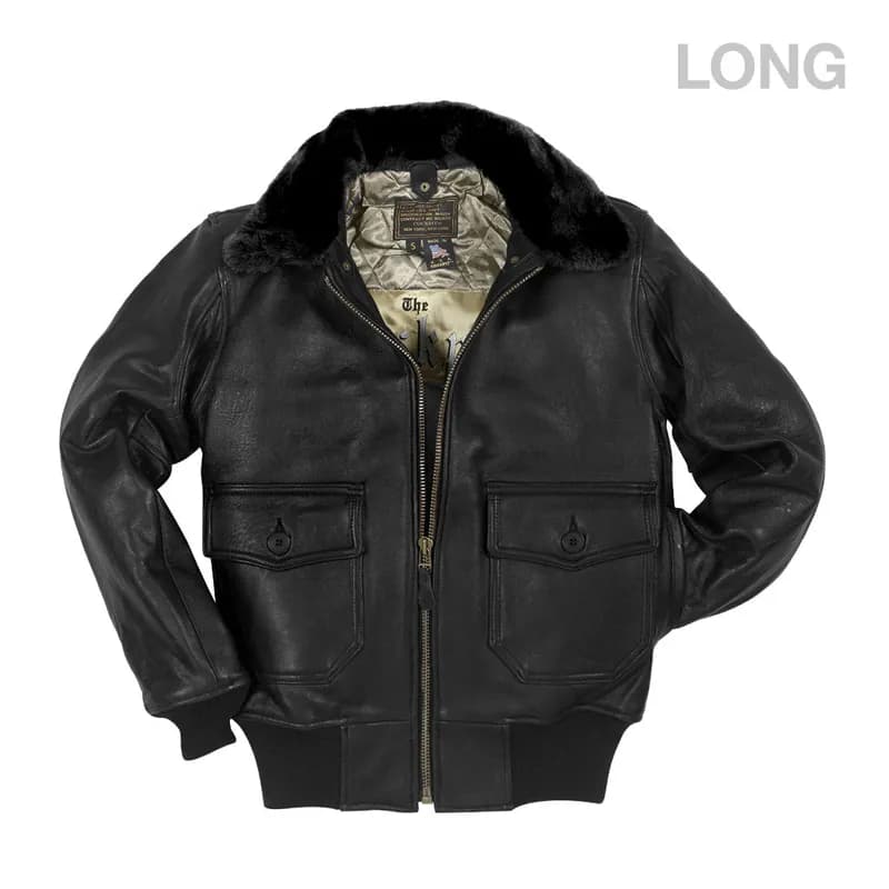 U.S. Navy Lambskin G-1 Flight Jacket (Long) Z201035ML in Black — image 1 of 1