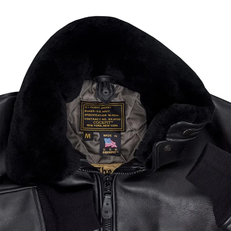 U.S. Navy Lambskin G-1 Flight Jacket Z201035M in Black — image 1 of 1