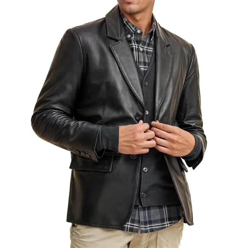 Dylan Genuine Leather Blazer Jacket — image 1 of 1