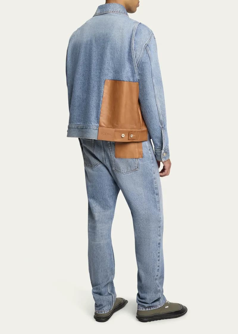 Chase Leather Denim Trucker Jacket — image 1 of 1