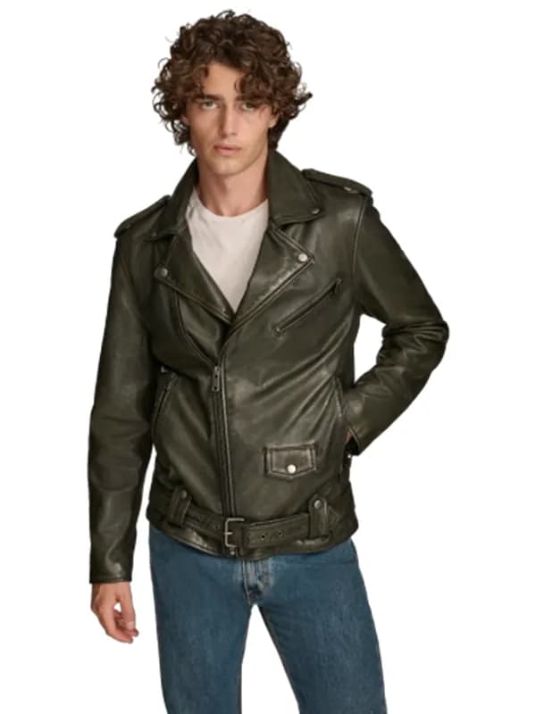 Hayes Asymmetric Leather Moto Jacket — image 1 of 1