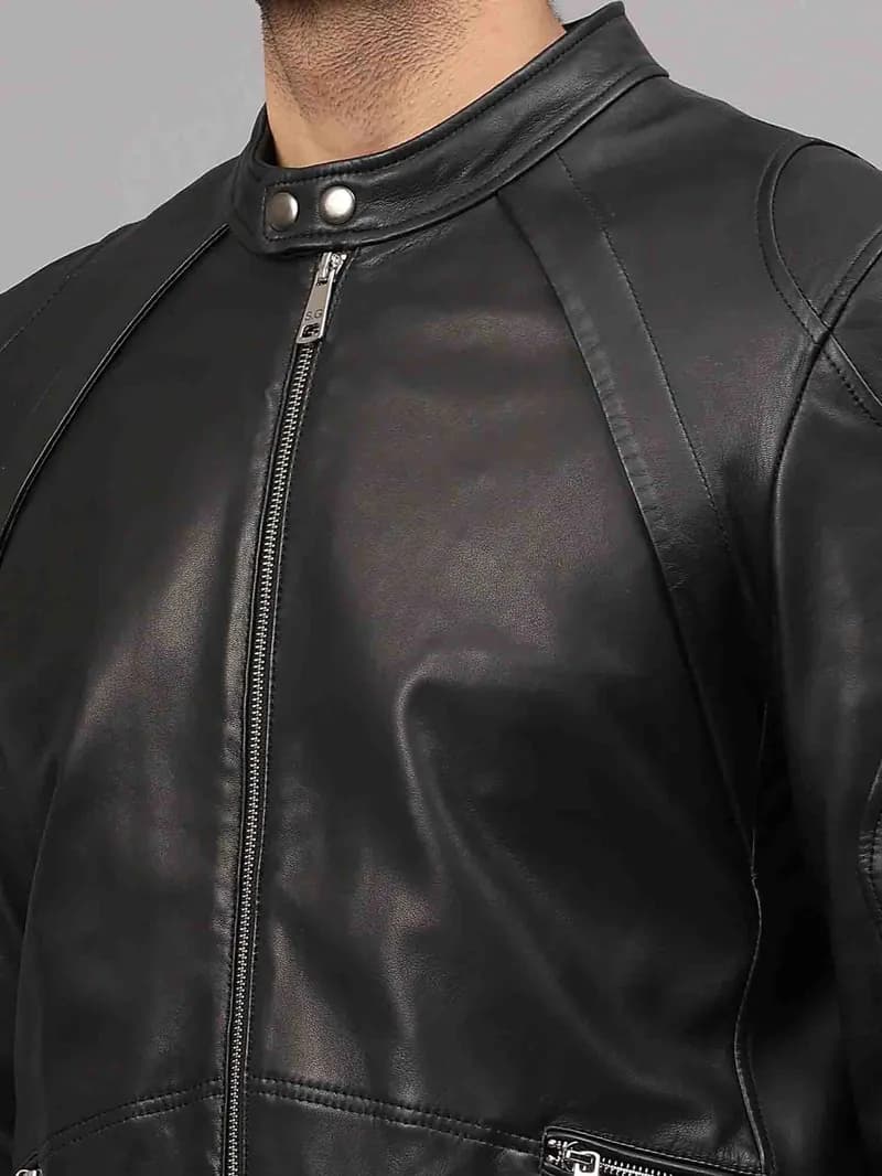 Ethan Leather Racer Jacket — image 1 of 1