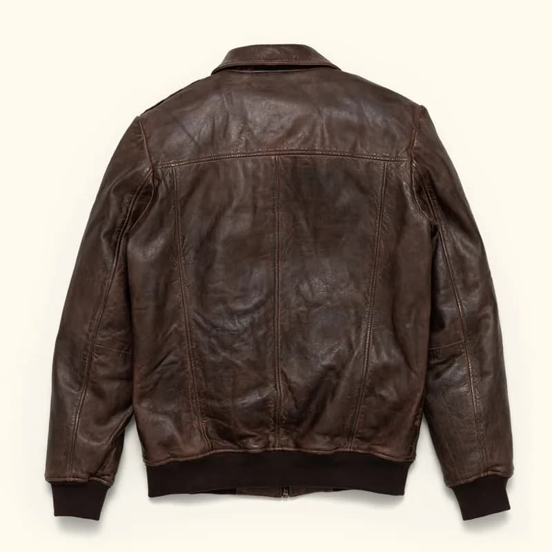 Ryder Leather Color-Blocked Vintage Bomber Jacket — image 1 of 1