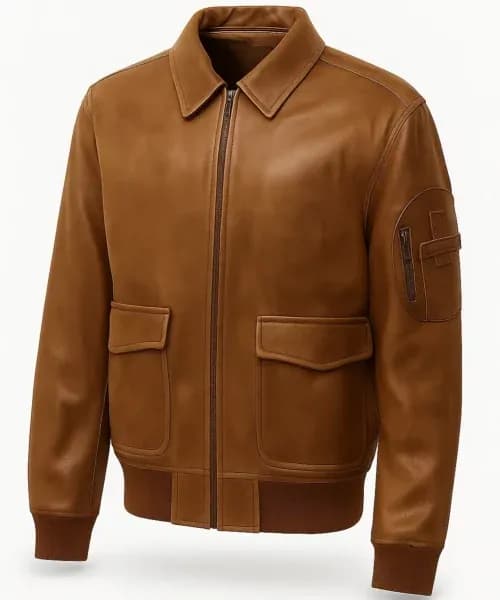 Damian Vintage Leather Bomber Jacket — image 1 of 1